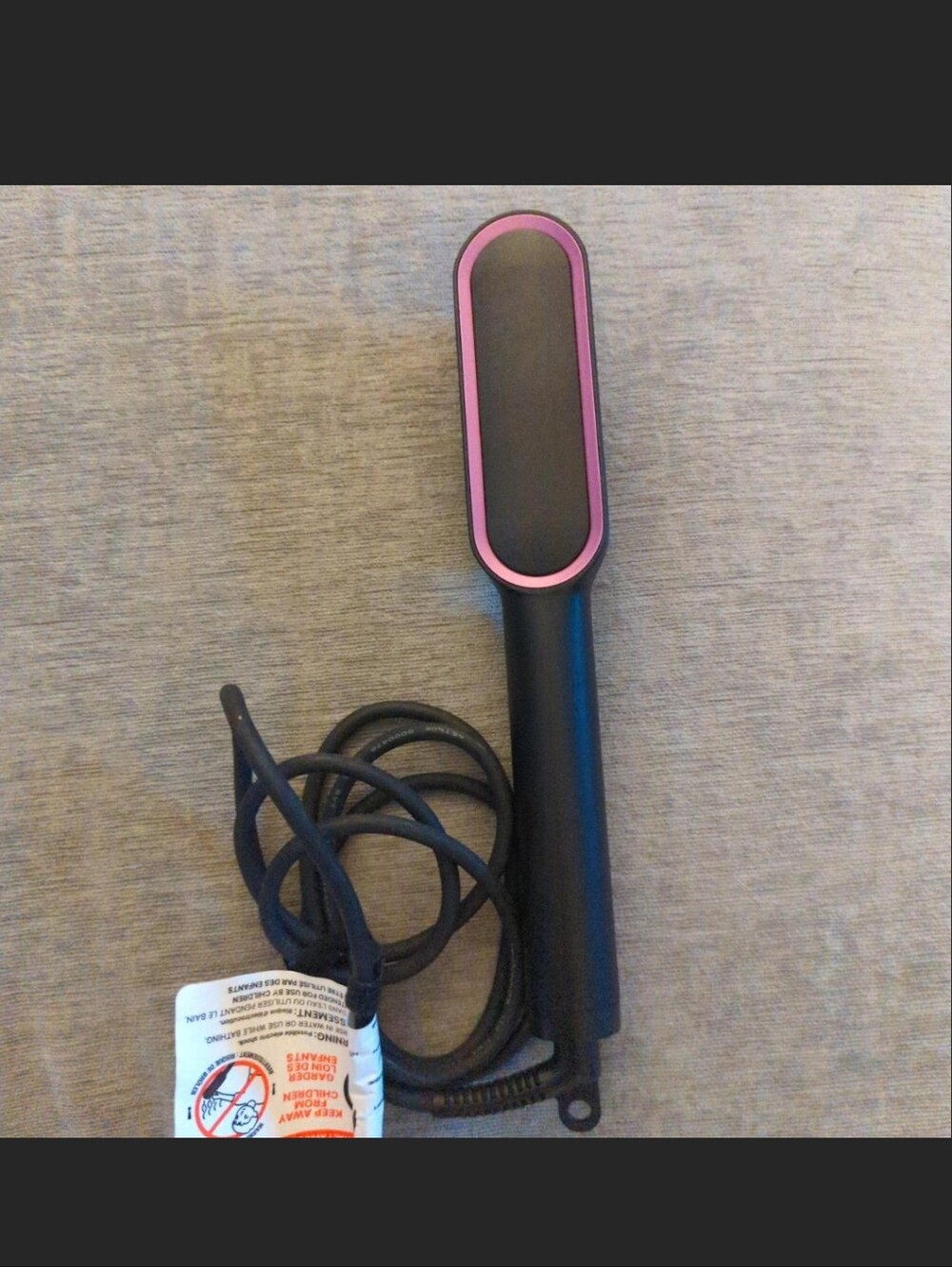 TYMO Pink Accented Black Electric Hair Straightening Brush